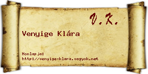 Venyige Klára névjegykártya